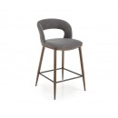 Стул барный HALMAR H114 серый/ореховый